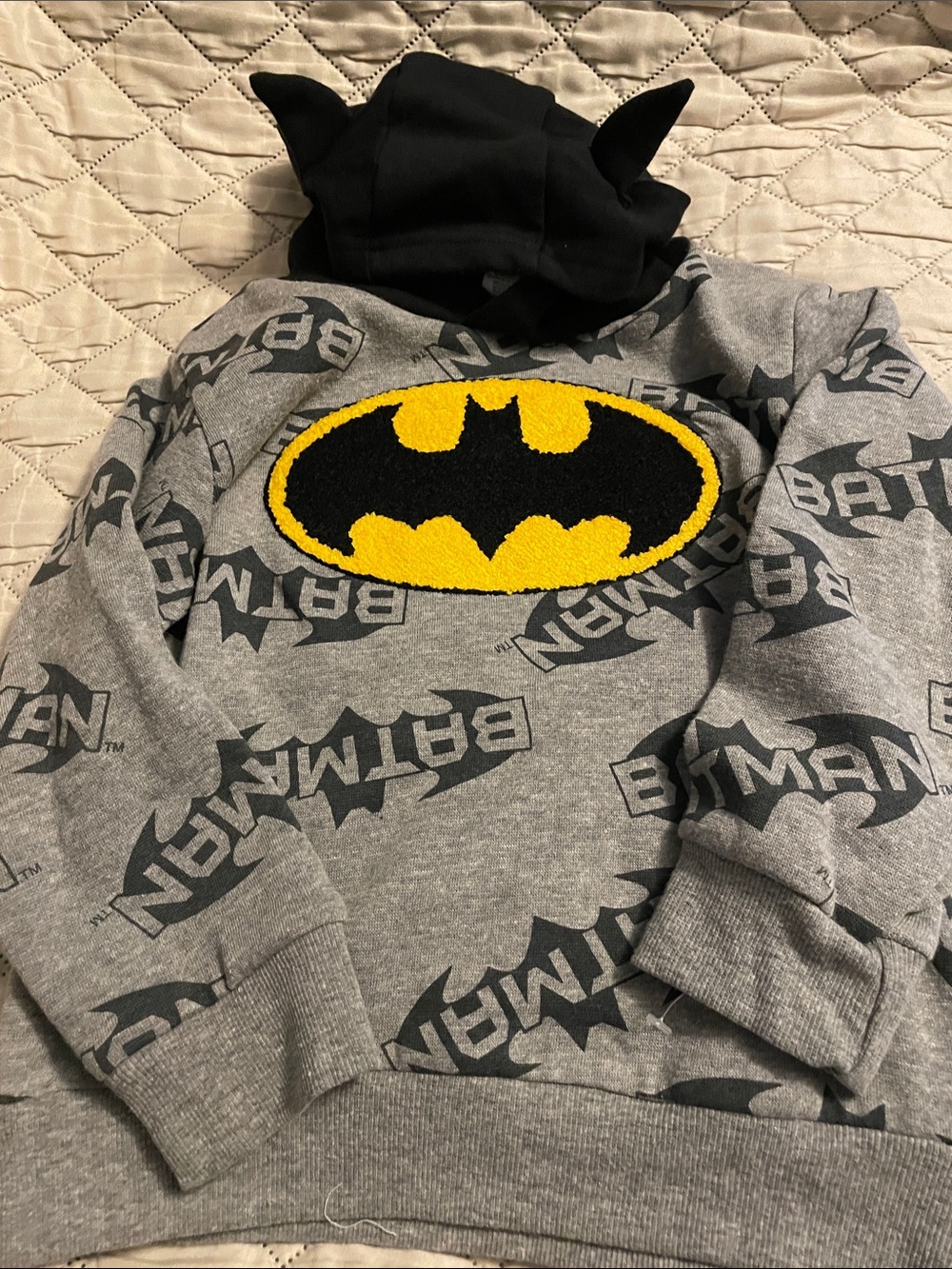 Batman Gray Pullover with Yellow and Black Emblem